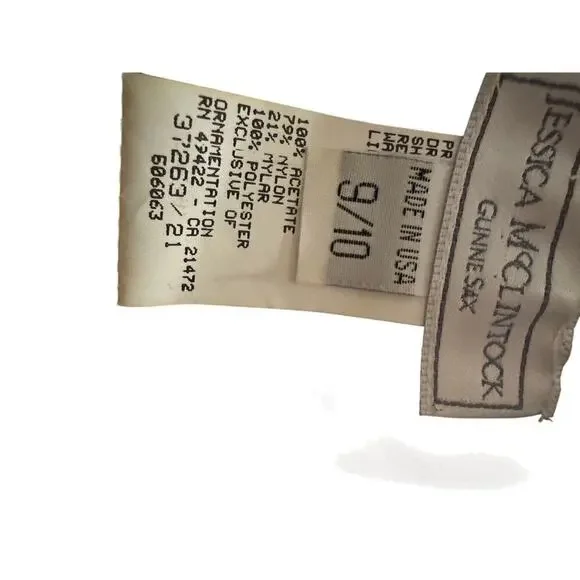 Jessica McClintock Gunne Sax Dress Size 9/10 Green Holiday Party Formal - Picture 6 of 7